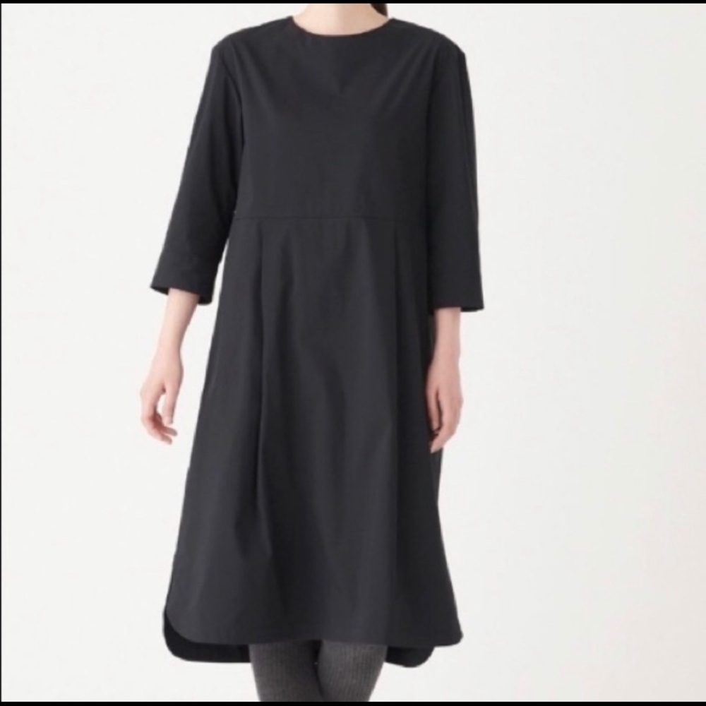 Muji Size M organic cotton black dress